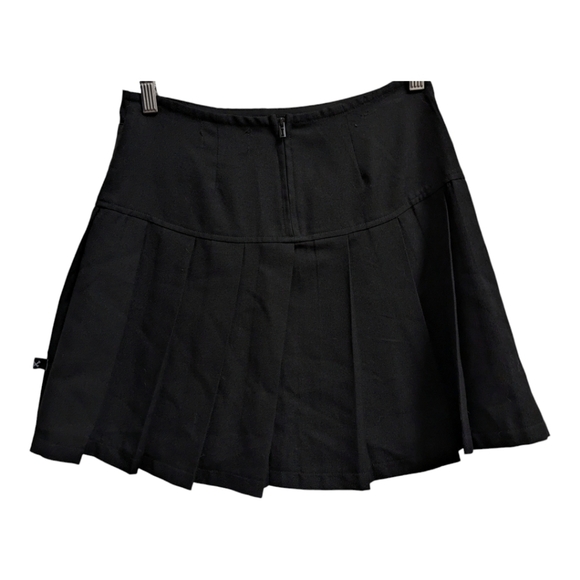 Royal bones pleated black mini skirt Gothic punk - Picture 4 of 6